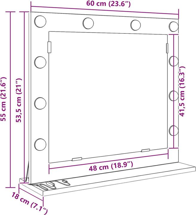 Actual product image vidaXL Schlafzimmerspiegel