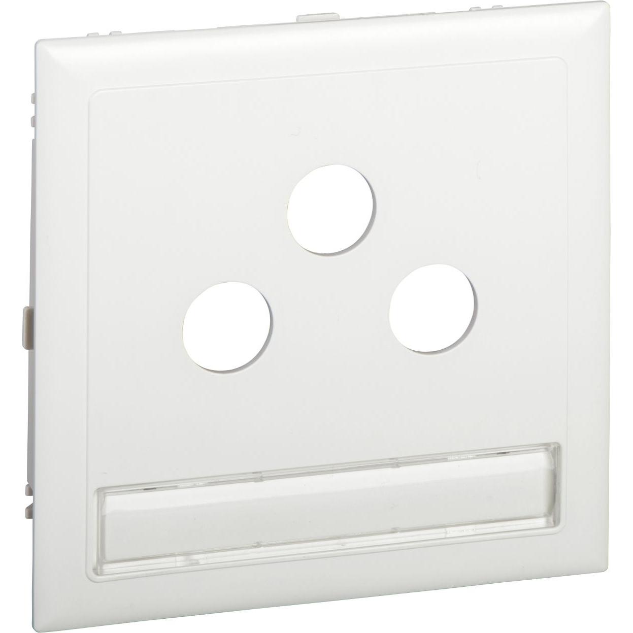 Schneider Electric, Programma di commutazione degli accessori, Piastra centrale - presa antenna 3 fori (R+TV+SAT) bianco RAL9016 TIPO:CYB-BK9 9016 597