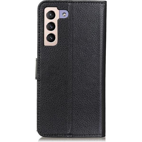 Thumbnail - MU Classic Litchi Leder Bookcover Series (Samsung Galaxy S22+), Smartphone Hülle, Schwarz