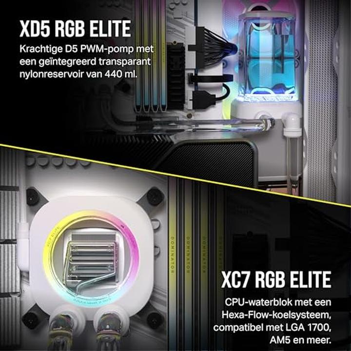 Image du produit Corsair CPC Hydro X iCUE XH405i RGB Kit blanc