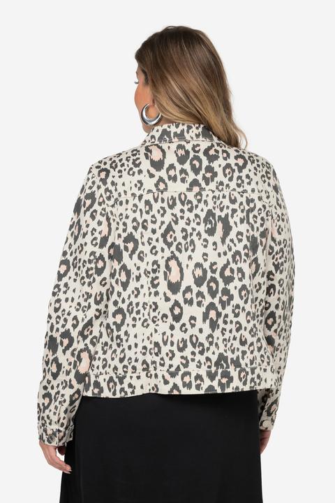 Produktbild Miamoda Jeansjacke, Leo-Muster, Hemdkragen, Langarm (56)