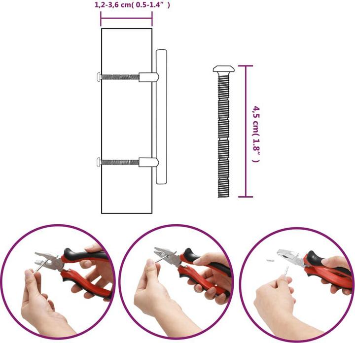 Produktbild vidaXL Möbelgriffe 10 Stk. Schwarz 96 mm Edelstahl,Farbe