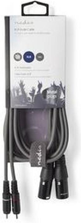 Immagine prodotto Nedis Cavo audio bilanciato | 2x XLR 3-pin maschio | 2x RCA maschio | Nichelato | 1,50 m | tondo | PV (1.50 m, Cinch)