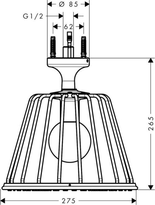 Actual product image Axor Starck ShowerSelect LampShower 275 1jet with ceiling connection (1 Beam type, 18 l/min)
