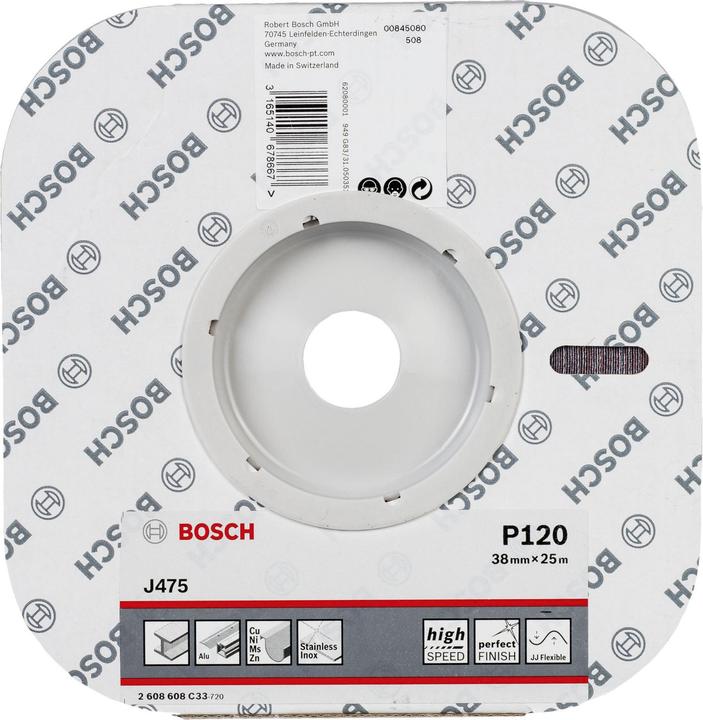 Produktbild Bosch Professional Zubehör Schleifrolle J475 Best for Metal, Gewebeschleifrolle, 38 mm x 25 m, 120 (120)