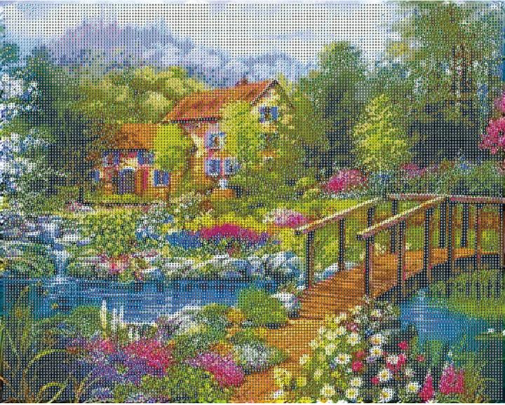 Diamond Painting Haus am Weiher 50x40