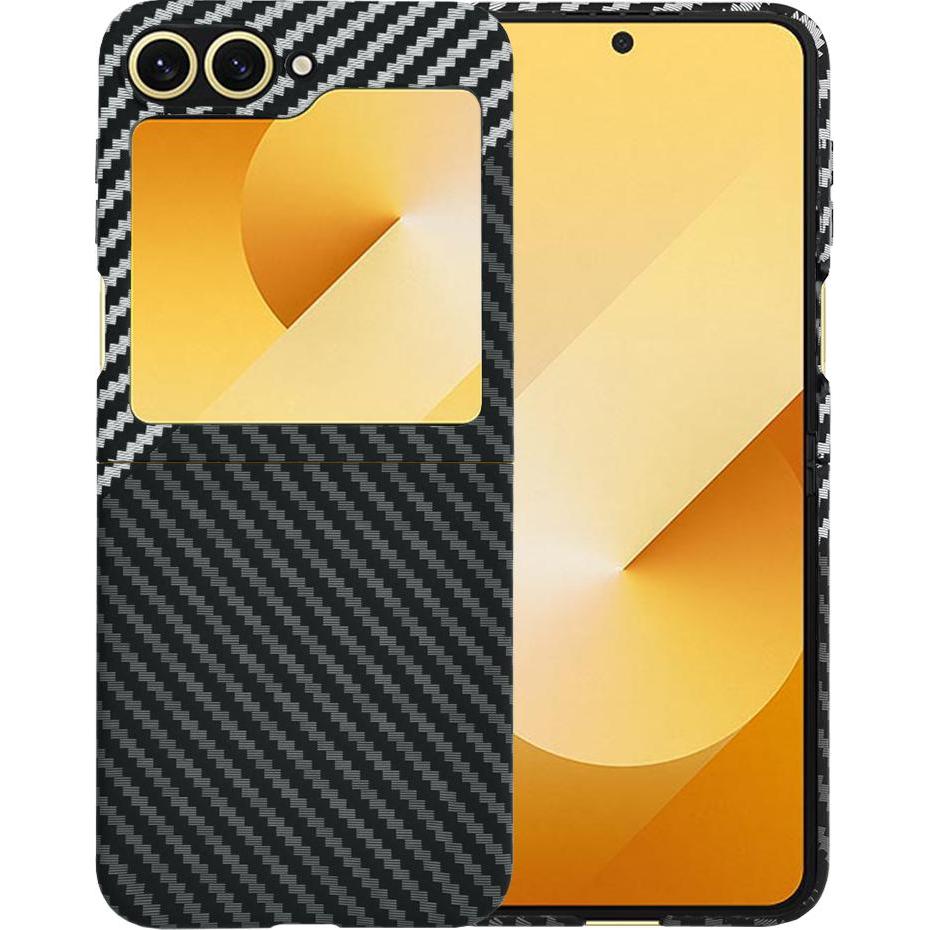 Techsuit - Carbonite FiberShell - Samsung Galaxy Z Flip6 - Stealth Gray (Samsung Galaxy Z Flip6), Cover smartphone, Grigio
