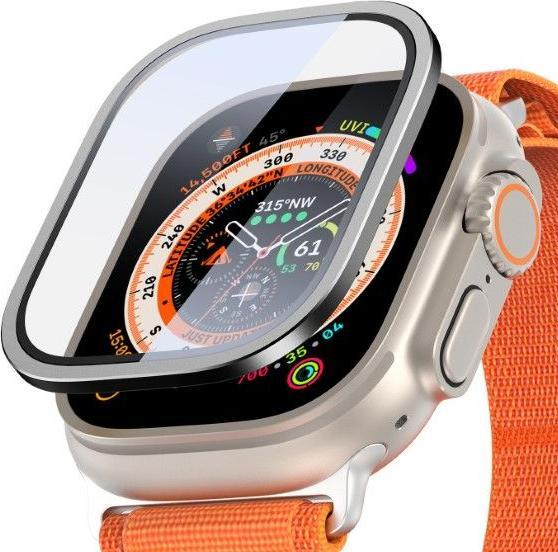 Dux Ducis Vetro temperato Flas con cornice in alluminio per Apple Watch Ultra 49 mm - nero