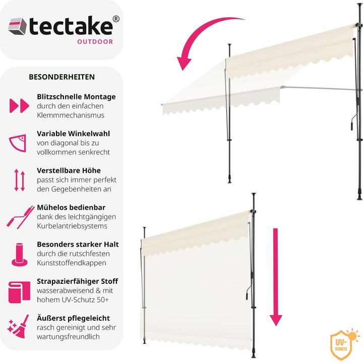 Produktbild tectake Klemmmarkise (3 m)