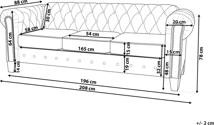Actual product image Beliani Chesterfield (3-seater)