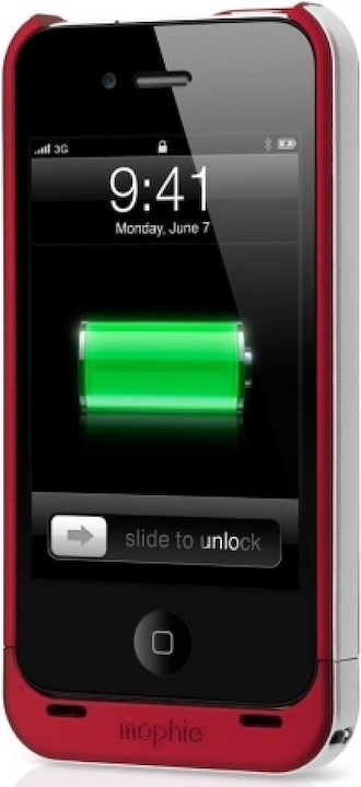 Actual product image mophie Juice Pack Air Rechargeable iPhone 4/4S Cover red (PRODUCT) RED (Apple iPhone 4, G4s)