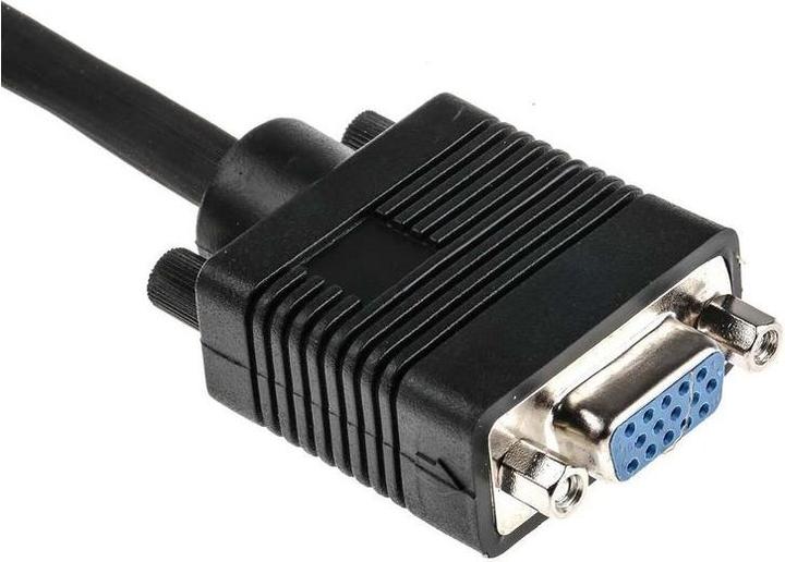 Image du produit RS PRO Câble VGA A VGA / Mâle B SVGA / Femelle, 500mm PVC Noir (0.17 m)