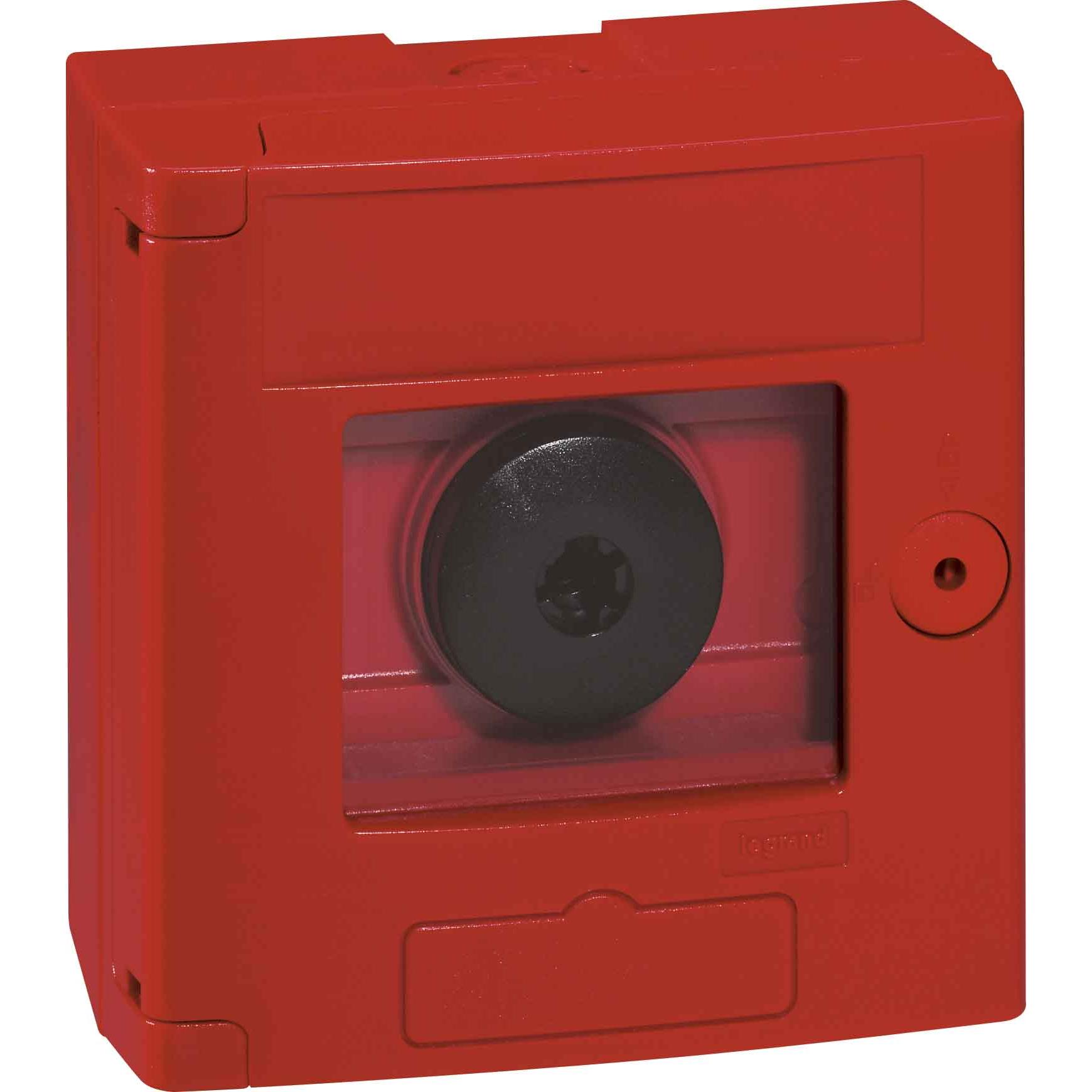 Legrand Sicherheitskasten IP 44 - IK 07 mit Taster, Taster + Schalter, Rot