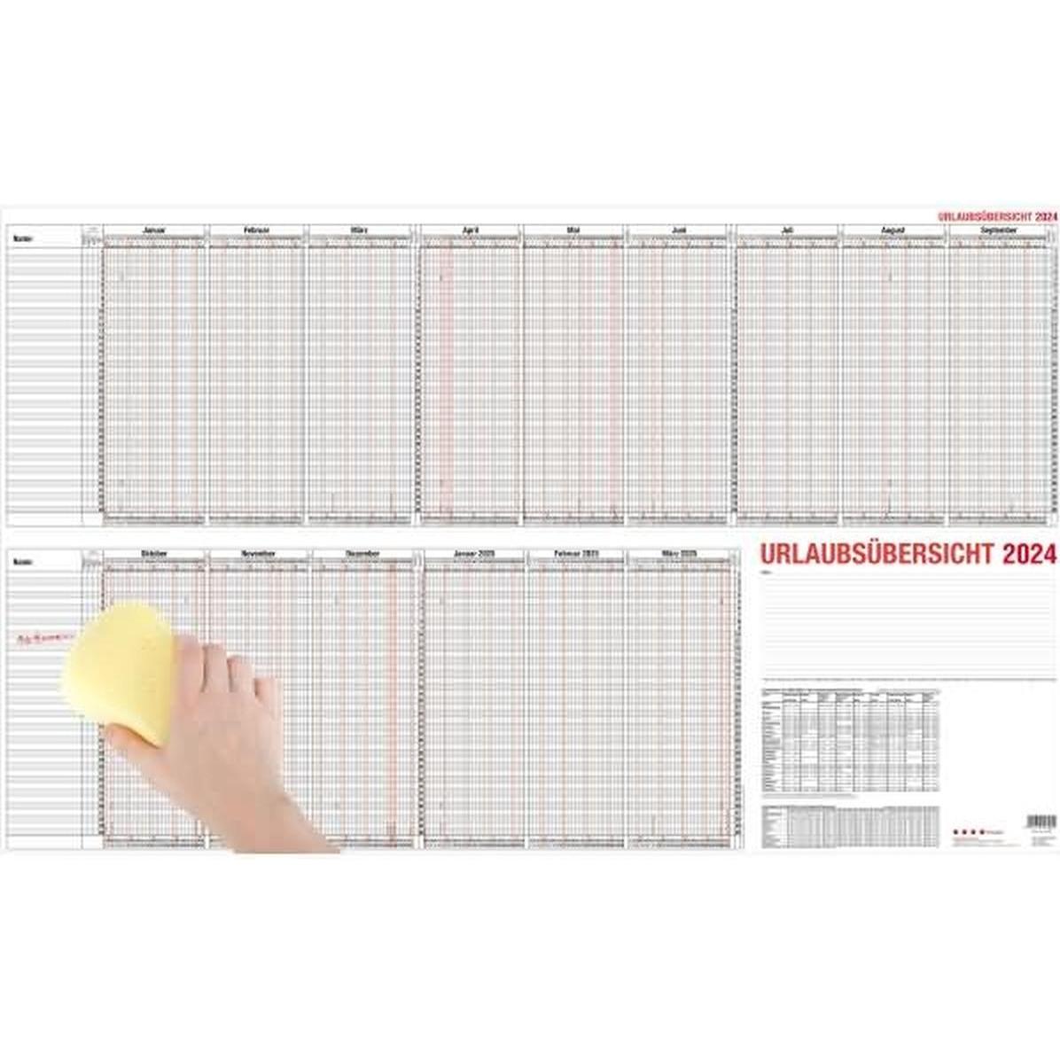 Thumbnail - Güss, Agenda, Urlaubsübersicht 100x60cm für 40 Mitarbeiter abwischbar 2025 (100 x 60 cm)