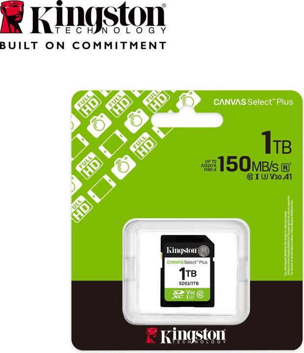 Produktbild Kingston Canvas Select Plus (1000 GB, SDXC, U3, UHS-I)