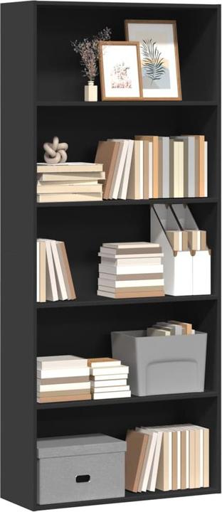 Produktbild VidaXL Bücherregal Bücherschrank Standregal Raumteiler Schwarz Holzwerkstoff (80 x 30 x 189 cm)