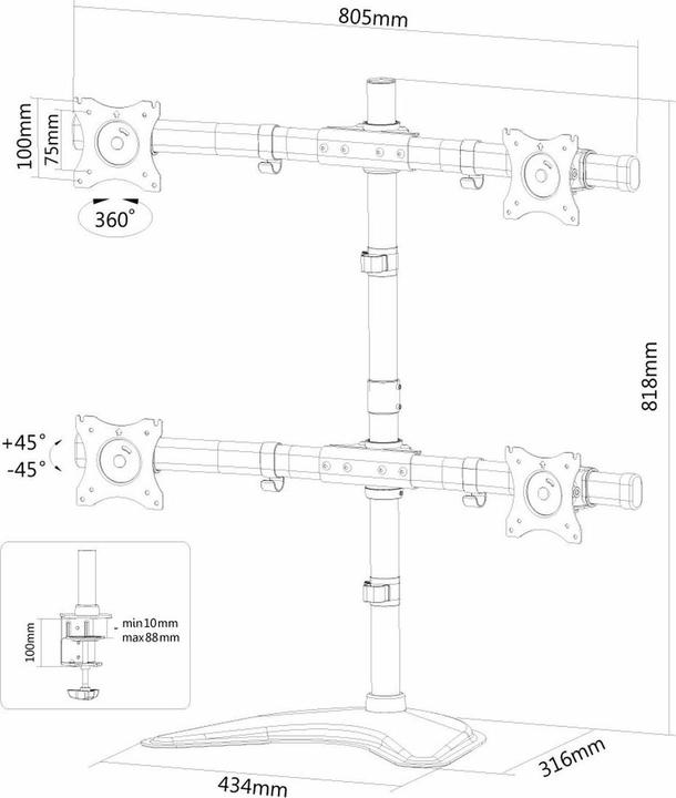 Produktbild Neomounts FlachbildschirmTischhalterung (Tisch, 27")