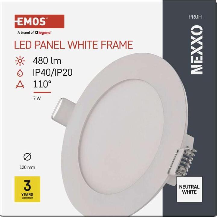 Produktbild Emos LED-Einbauleuchte NEXXO, rund, weiss, 7W, neutralweiss (480 lm)