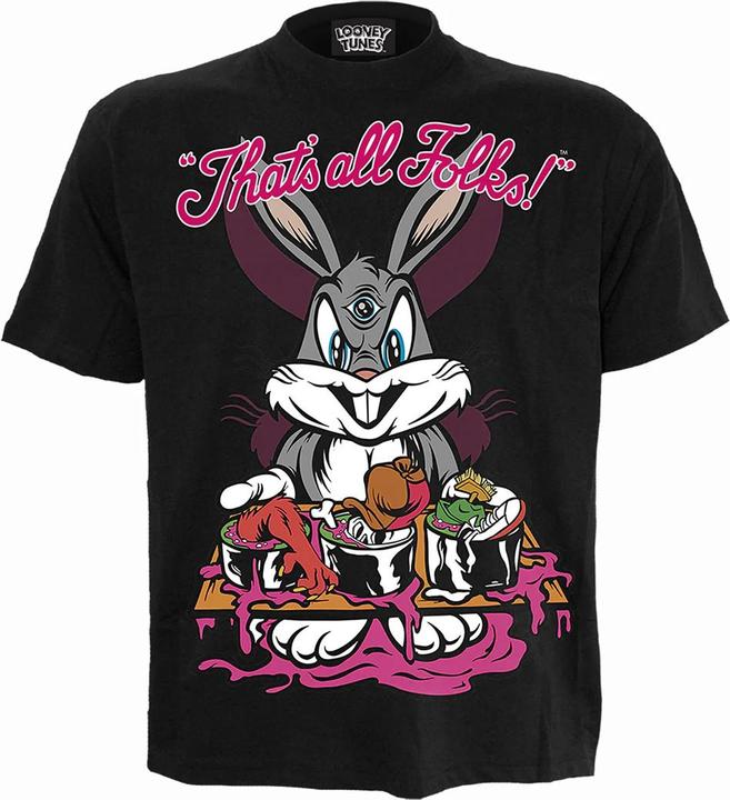 Actual product image Spiral Unisex Adult Evil Bunny Bugs Bunny Looney Tunes T-Shirt (S)