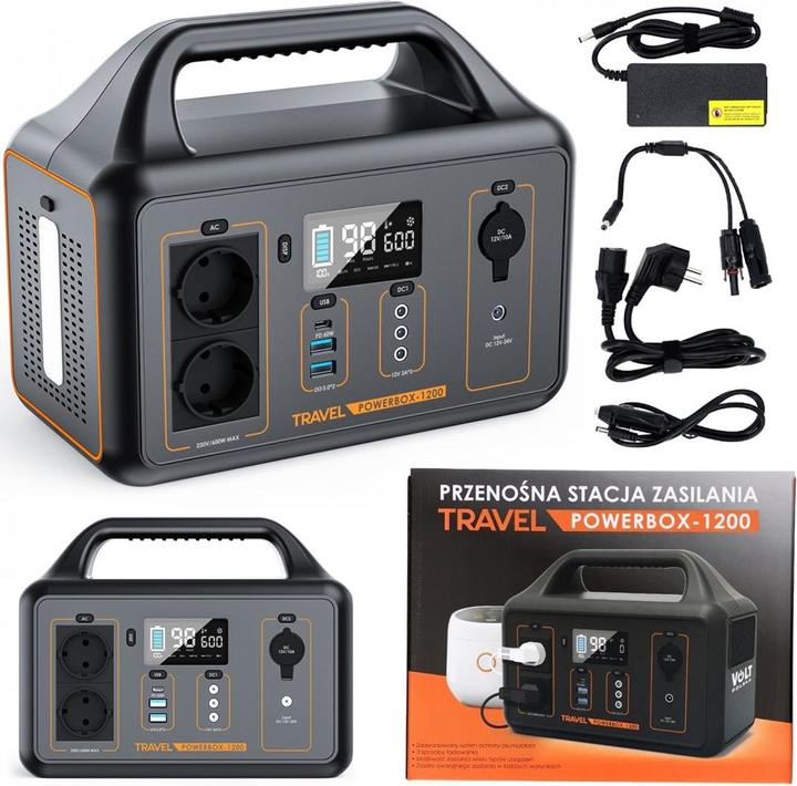 Actual product image Volt Polska Przeno?na stacja zasilania TRAVEL POWERBOX OPTI1200 (461 Wh, 4.90 kg)