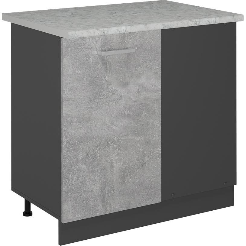 Thumbnail - Vicco, Regal, Eckunterschrank R-Line, Beton/Anthrazit, 86 cm AP Marmor