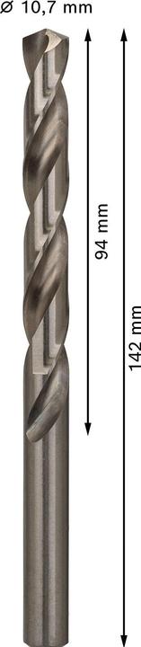 Actual product image Bosch Professional Zubehör PRO Metal HSS-G twist drill, 10.7 x 94 x 142 mm (10.7 mm)