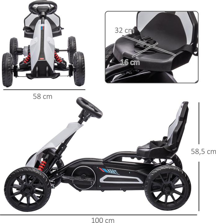 Actual product image Homcom Kinder Elektro Gokart Kunststoff, Metall Weiss