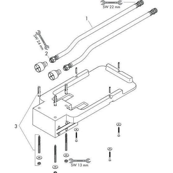 Thumbnail - hansgrohe, Duschbrause, Grundkörper AXOR für Kopfbrause Decke-Aufputz
