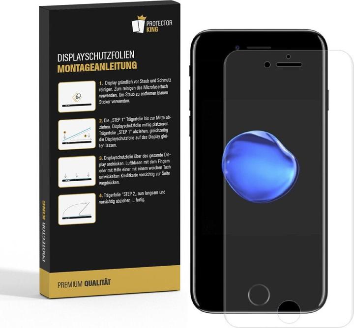 Produktbild Protectorking 1x Panzerfolie Anti-Shock Full Cover HD Klar (1 Stück, Apple iPhone 8 Plus)