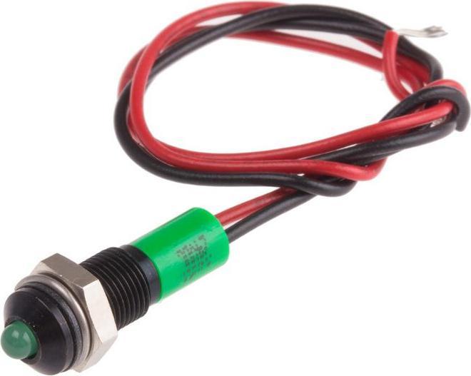 Produktbild RS PRO 6mm vorsteh schwarz LED Drähte grü 24VDC