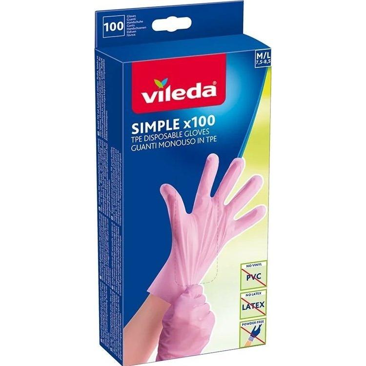 Vileda, Schutzhandschuhe, Einfache Handschuhe jednorazowe 100 Stück M (M, L)