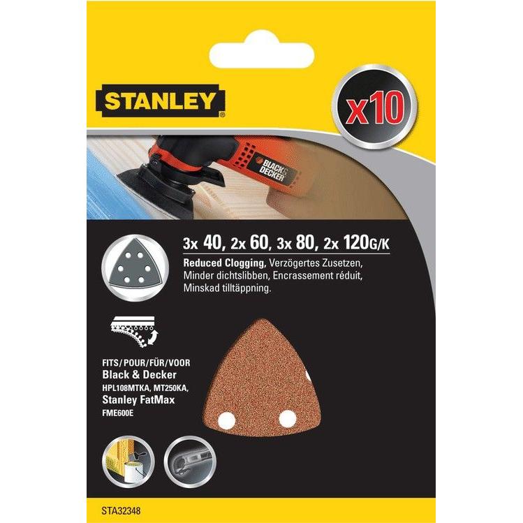 Stanley, Schleifmittel, Grinding pop. set 40-60-80, 10 pcs. (40, 60, 80, 120)