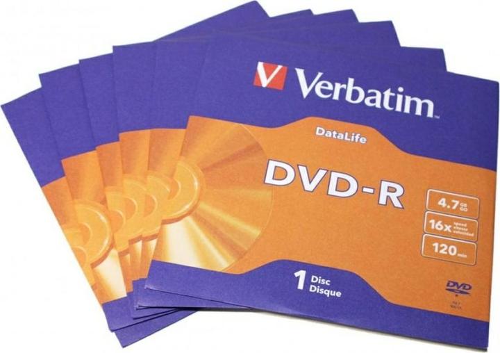 Immagine prodotto Verbatim DVD-R Datalife 4.7GB 16X 43844