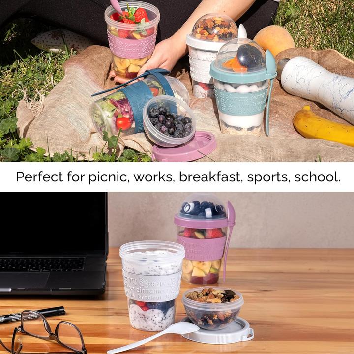 Produktbild Crystalia 4er-Set Joghurtbehälter mit Löffel