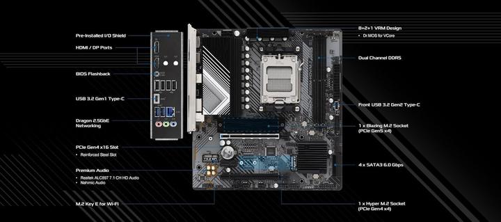 Productafbeelding AsRock B650M-HDV/M.2 AM5 retail (AM5, AMD B650, mATX)