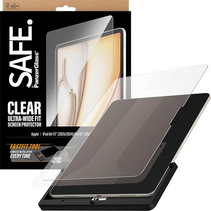 Produktbild PanzerGlass SAFE. Screen Protector iPad Air 13" (2024-2025)/ Pro 13" (2024-2025) (1 Stk., Apple iPad Air 13 2024, Apple iPad Air 13 2025, Apple iPad Pro 13 2024, Apple iPad Pro 13 2025)
