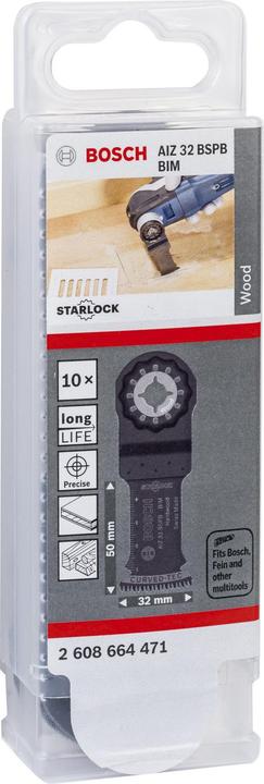 Actual product image Bosch Professional Zubehör BIM plunge cut saw blade AIZ 32 BSPB, Hard Wood, 50 x 32 mm, pack of 10