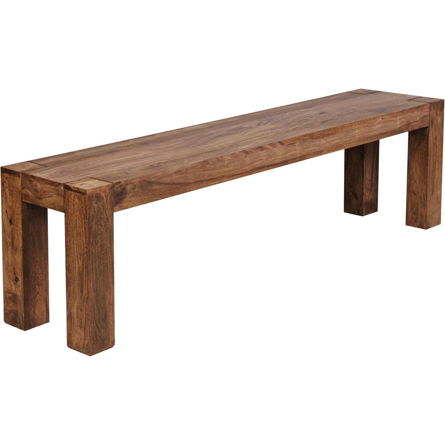 FineBuy, Sitzbank, Essbank Sheesham Braun (35 cm)
