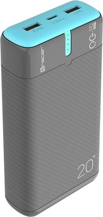 Tracer 47517 EnerGen 20000mAh Power Bank gray/blue (20000 mAh, 22.50 W, 74 Wh)