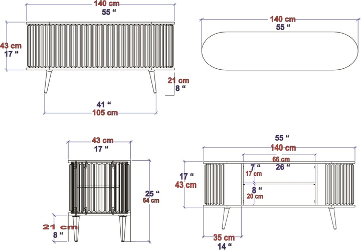 Produktbild Skye Decor Serena (140 x 43 x 64 cm)