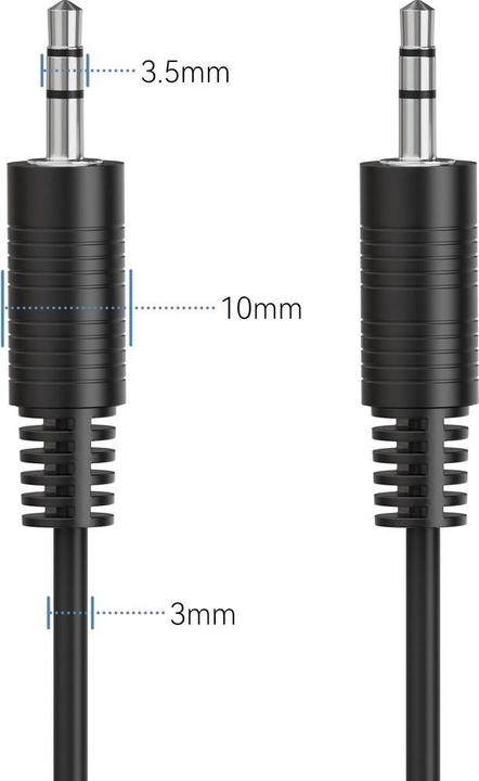 Image du produit HDgear Audio-Kabel 3.5 mm Klinke - 3.5 mm Klinke 1 m, Schwarz (1 m)