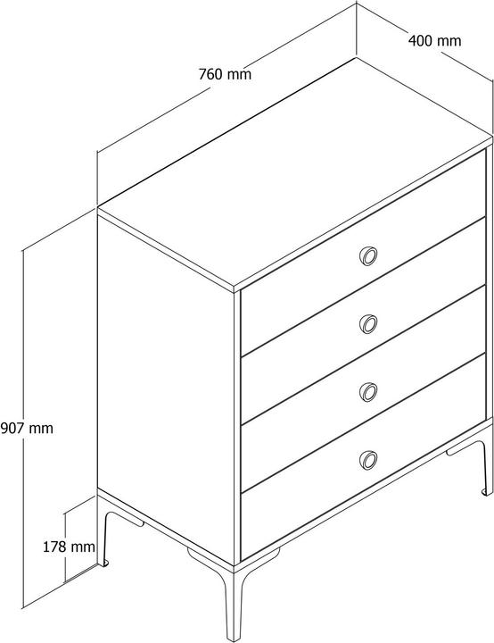 Produktbild Hanah Home Timo (76 x 40 x 90.70 cm)