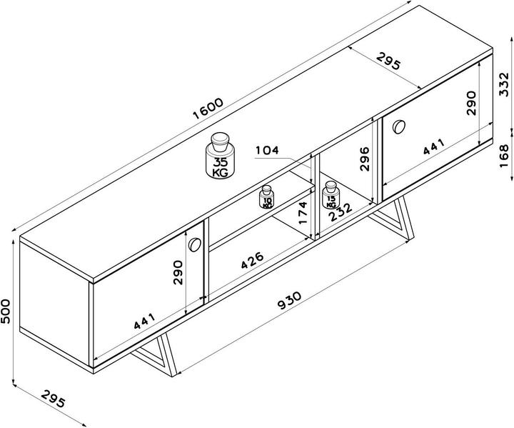 Actual product image Kalune Design Kyson (160 x 29 x 50 cm)