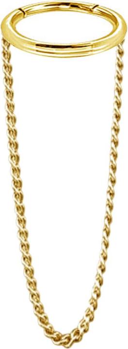 Produktbild Star Piercing Micro Segmentring klappbar vergoldet Anhänger waagerecht Kette Basic (Chirurgenstahl 316L, ohne Messing)