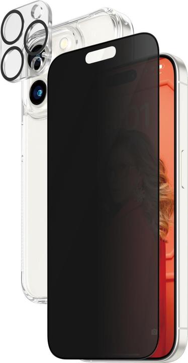 Productafbeelding PanzerGlass Privacy 3-in-1 pakket iPhone 2023 6.1 Pro (1 Pcs., Apple iPhone 15 Pro)