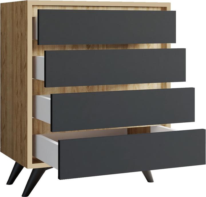 Balta, Chêne anthracite, Geltona, Raudona, Ruda