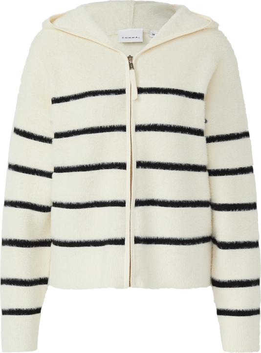 Produktbild Comma Strickjacke Kuscheliger Ringelcardigan mit Kapuze (40)