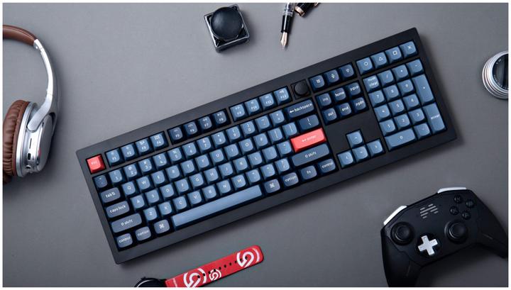 Immagine prodotto Keychron V6 Max QMK/VIA Tastiera meccanica personalizzata senza fili completamente assemblata Manopola, nero (USA, Cablato, Senza fili)