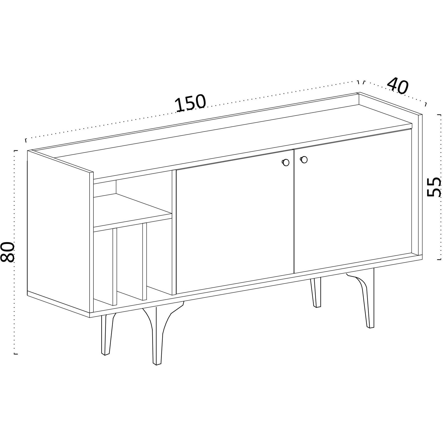 Thumbnail - Kalune Design, Kommode + Sideboard, Hana (150 x 40 x 80 cm)