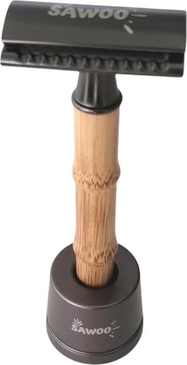 Immagine prodotto Sawoo Rasoio di bambù in ottone e legno di bambù con 10 lamette incluse